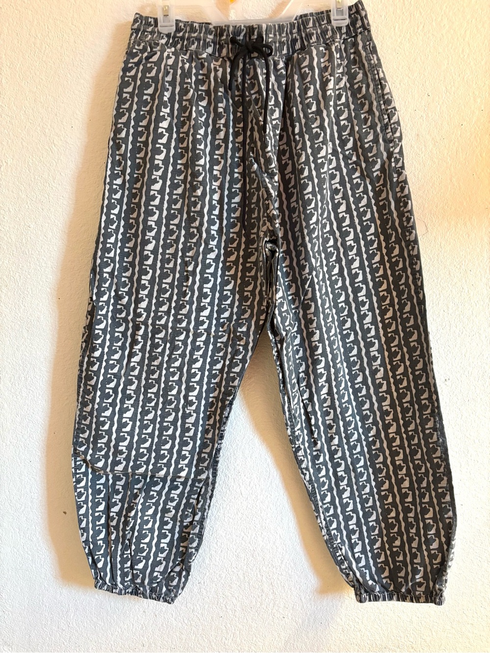 Urban Outfitters Unisex Gray Patterned Drawstring Jogger Pants